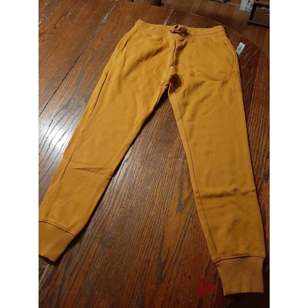 New XS Amazon Essentials Mustard Yellow Casual Athletic Loungewear Joggers Pants